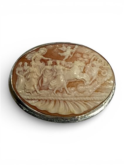 Brooch Mandile 1922 Woman Cammei  in Silver Conchiglia 2MSPCM32 - 2MSPCM32